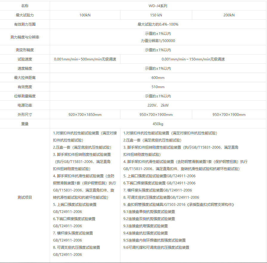 WD-J系列微機(jī)控制腳手架扣件專用試驗機(jī)